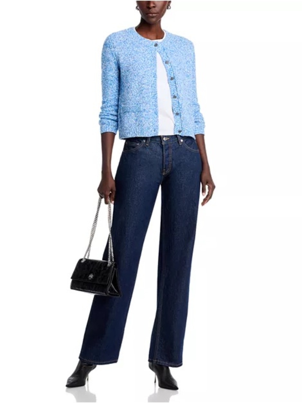 Kobi Halperin Electric Blue knit Ashtin button up sweater lady coat jacket XXL